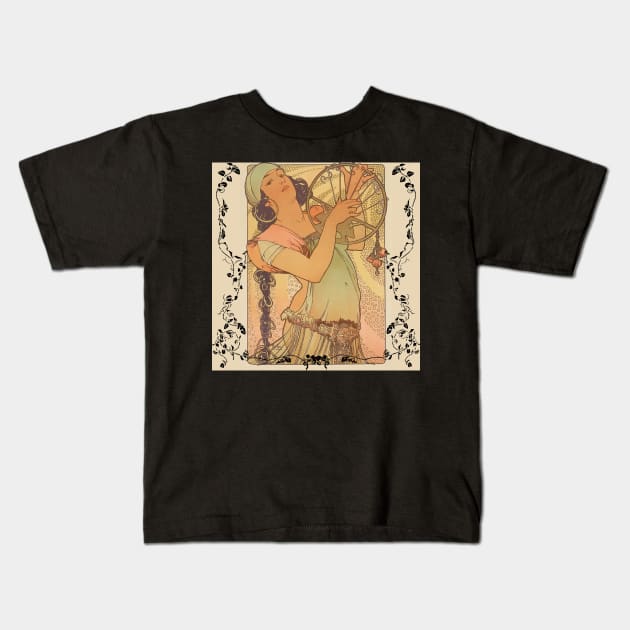 Salomé (1897) by Alphonse Mucha. Kids T-Shirt by Rosettemusicandguitar